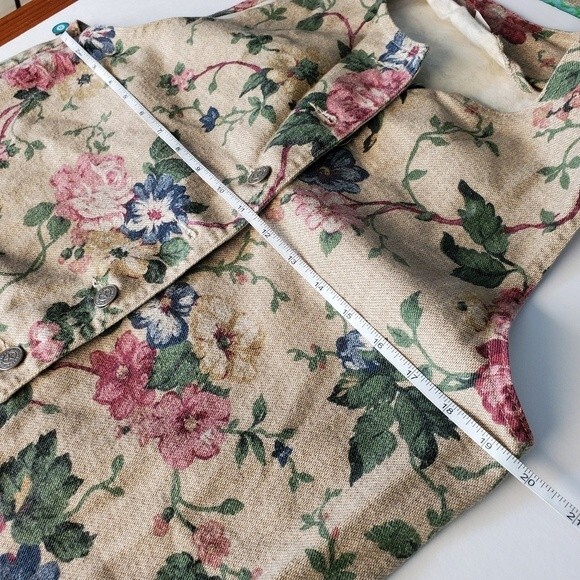 Womens Vintage 90s floral denim vest Large - Picture 9 of 9